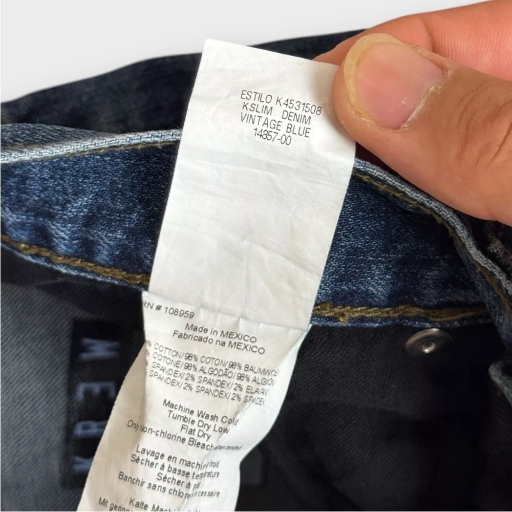 KREW Jeans Kslim Mens Size 32 Fits 33x33 Blue Mid Wash Denim Skate Boarding KR3W - Picture 9 of 14
